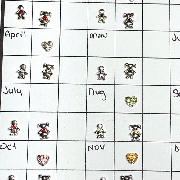 LC-#6 (4X)  Birthstone floating locket charms - Picture 5 of 14